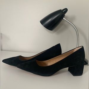 Banana Republic Women's Black Suede 9.5 Block Heel, 2.25 in - Slightly Used